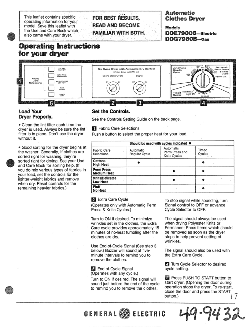 GE DDE7900B User manual