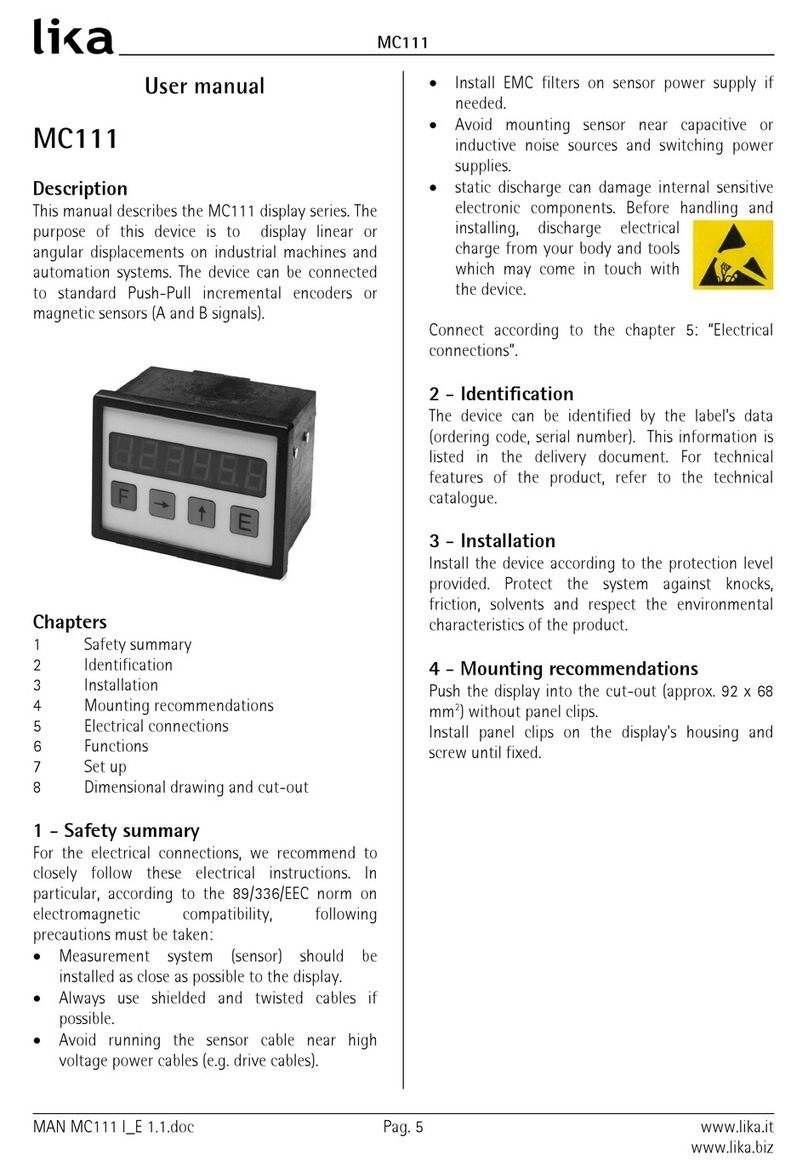 Lika MC111 User manual