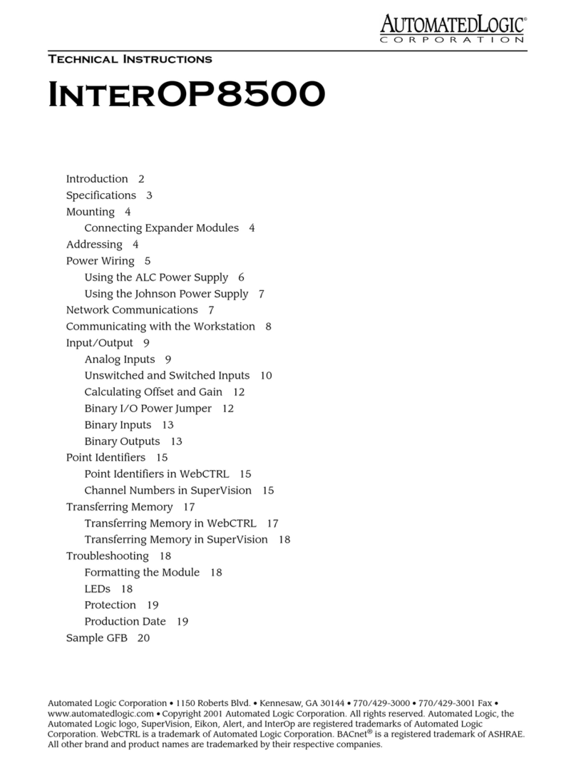 Automated Logic InterOP8500 Owner's manual
