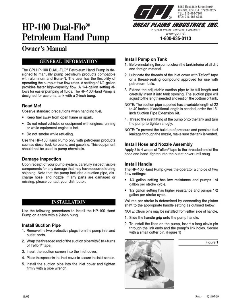 GREAT PLAINS HP-100 Dual-Flo owner's manual