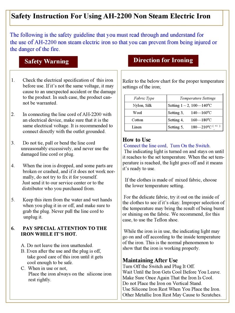 Ace-Hi AH-2200 Safety Instruction For Using
