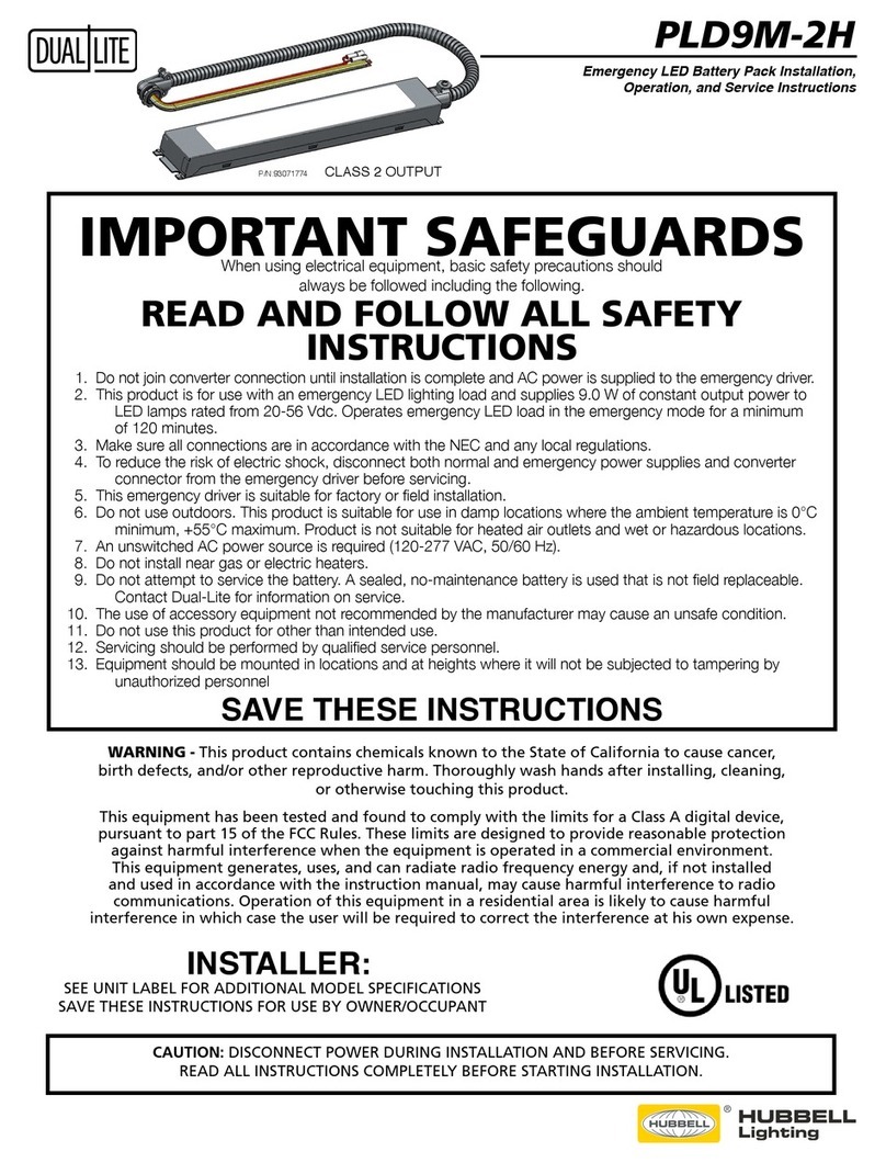 HUBBELL LIGHTING Dual Lite PLD9M-2H Installation, operation & service instructions