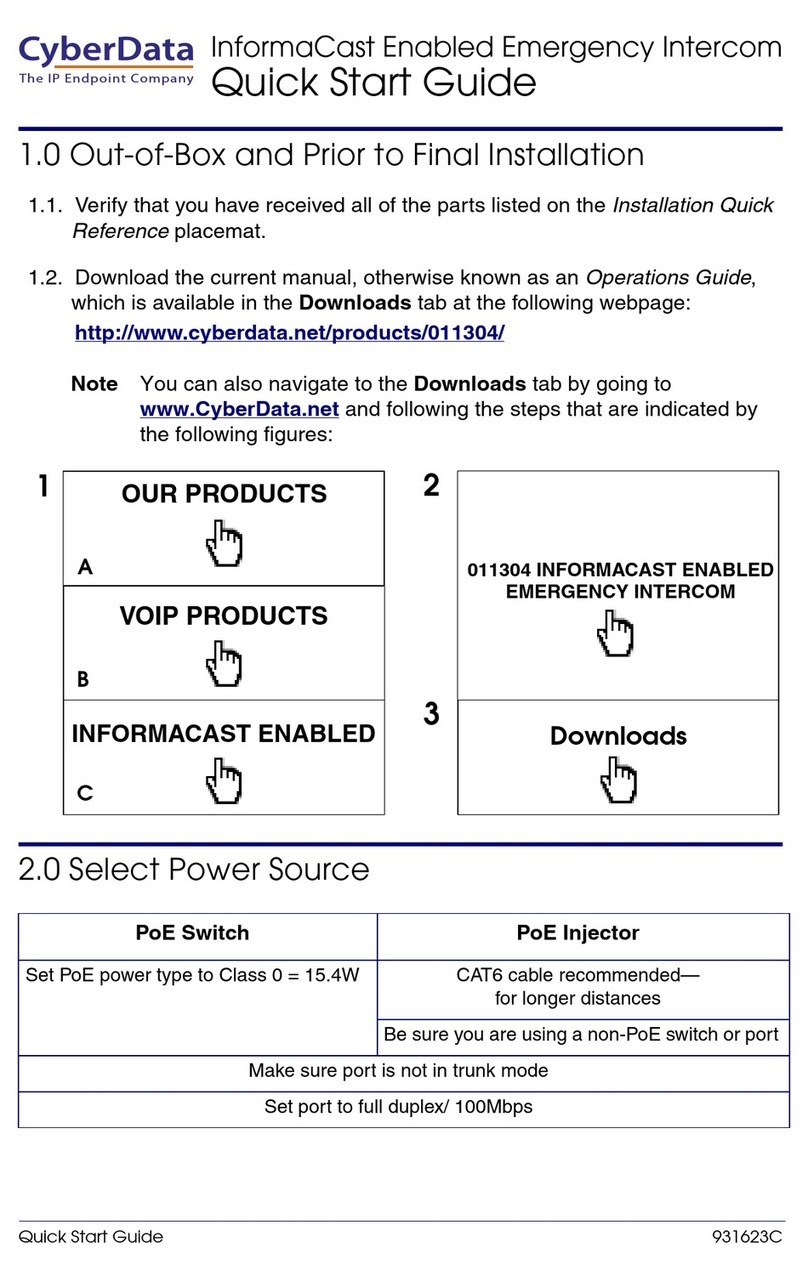 CyberData 11304 quick start guide