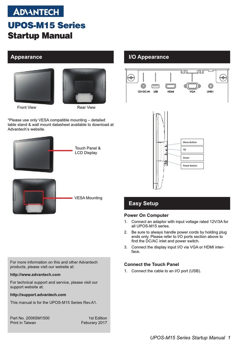 Advantech UPOS-M15 Series Installation and operation manual