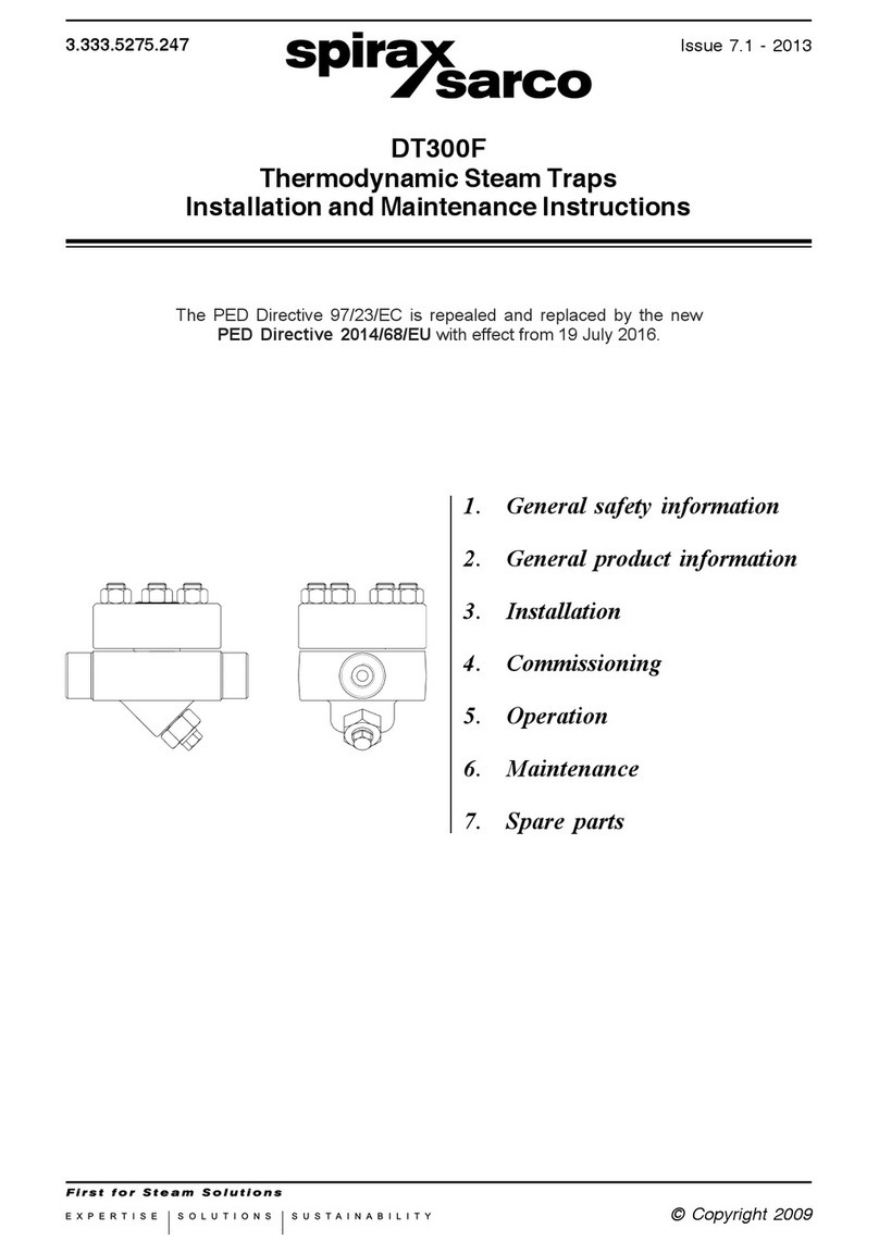 Spirax Sarco DT300F Installation and maintenance instructions