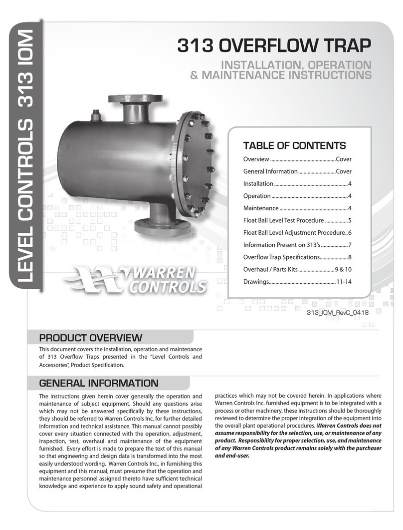 Warren Controls 313 Installation, operation & maintenance instructions Warren Controls 313 Installation, operation & maintenance instructions