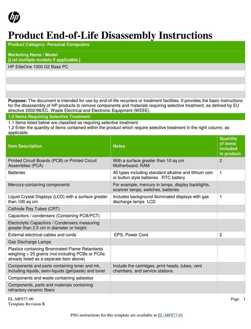 HP EliteOne 1000 G2 Installation instructions