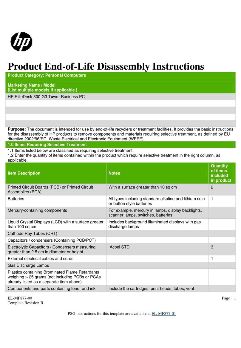 HP EliteDesk 800 G3 Installation instructions