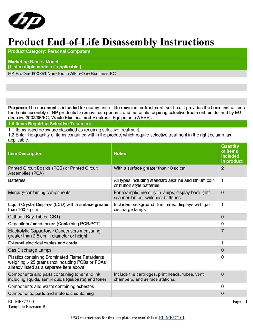 HP ProOne 600 G3 Installation instructions