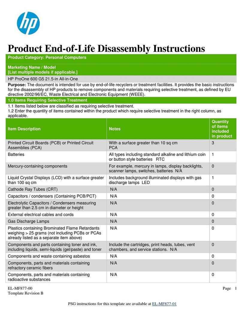 HP ProOne 600 G5 Installation instructions