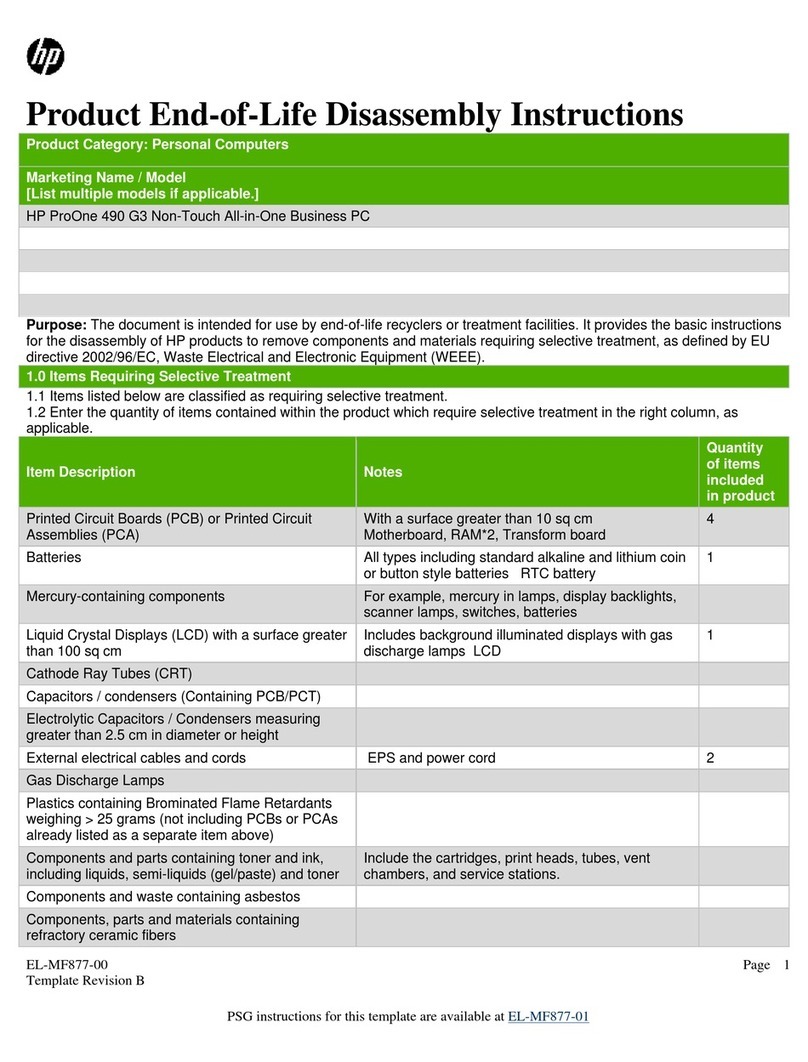 HP ProOne 490 G3 Installation instructions HP ProOne 490 G3 Installation instructions