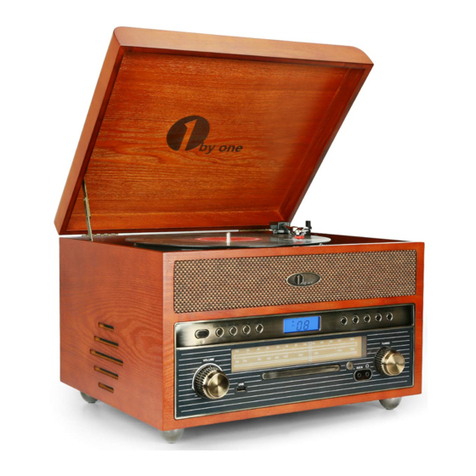 1 BY ONE Nostalgic Wooden Turntable 471NA-0007 instruction manual