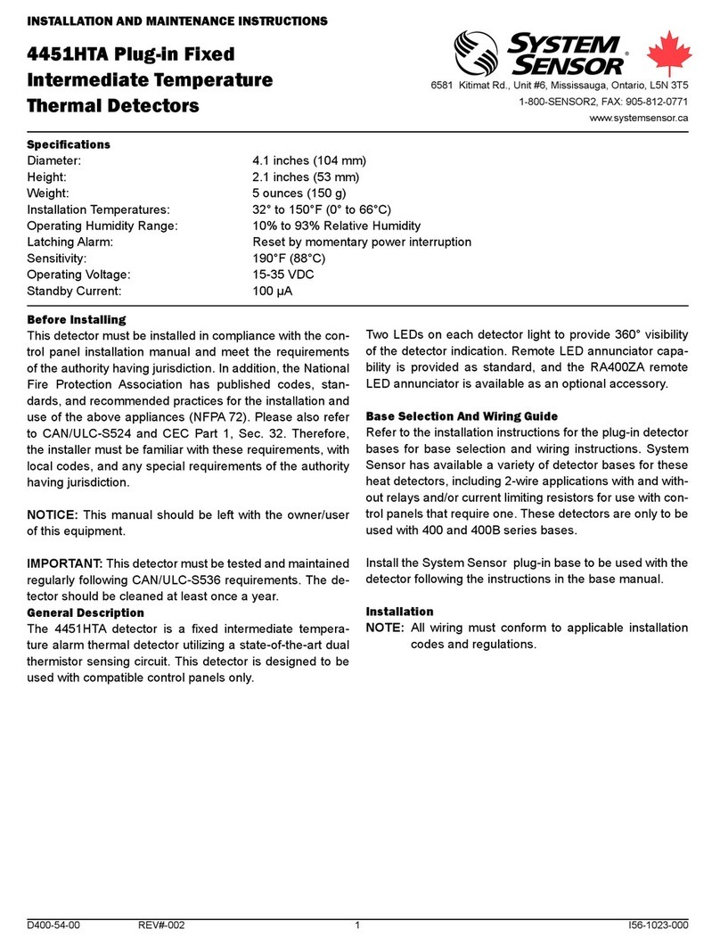 System Sensor 4451HTA User manual
