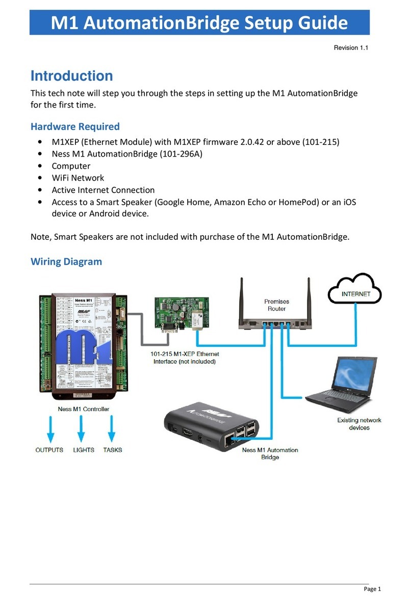 Ness M1 AutomationBridge User manual