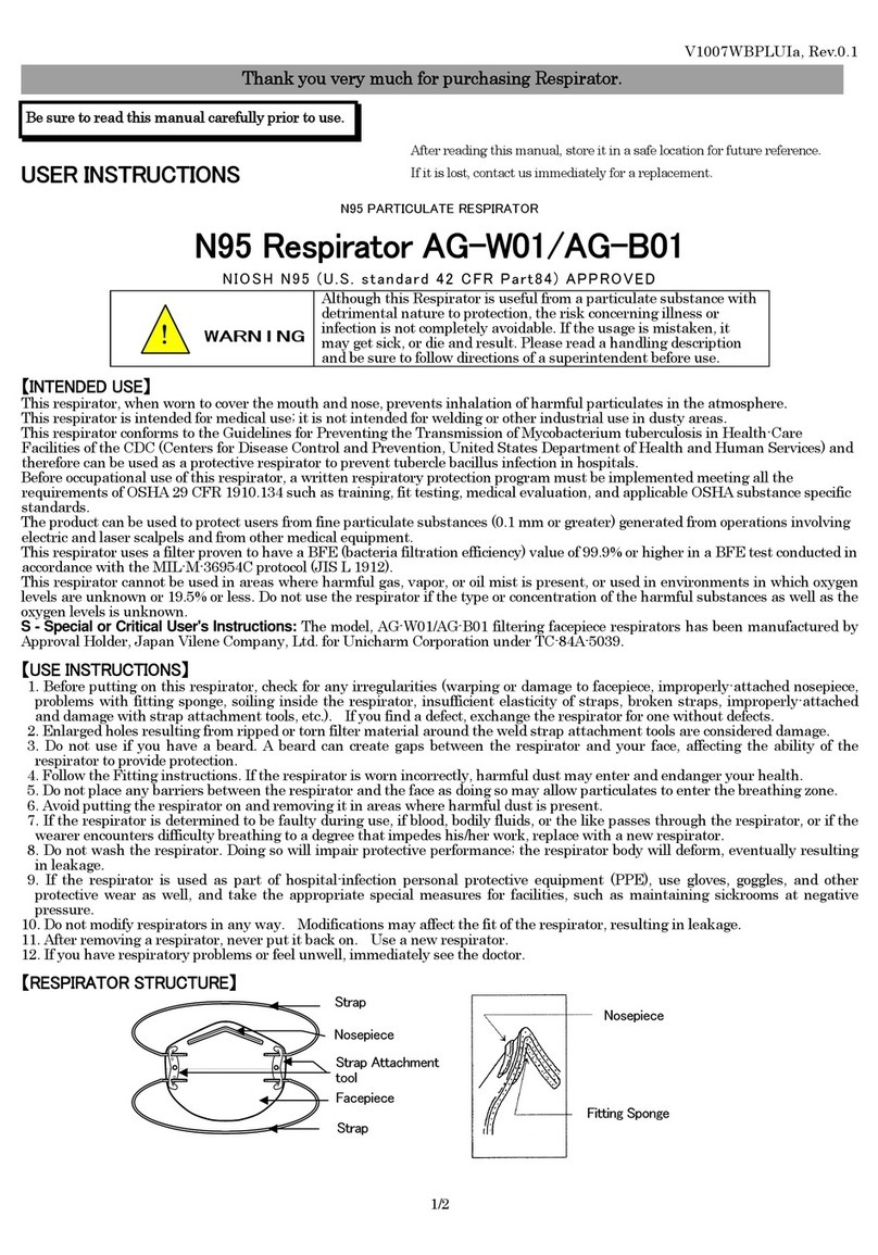 Unicharm NIOSH N95 AG-W01 manual