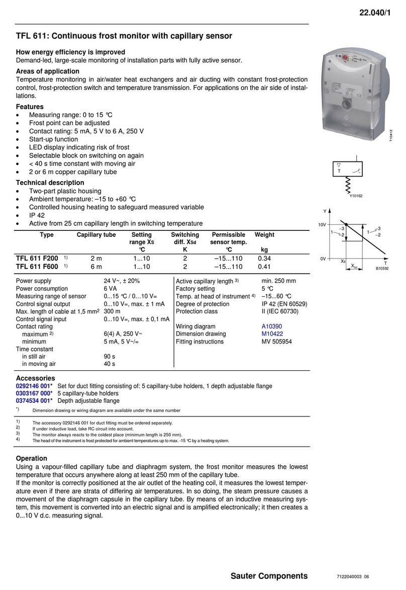 Sauter Components TFL 611 Series quick start guide