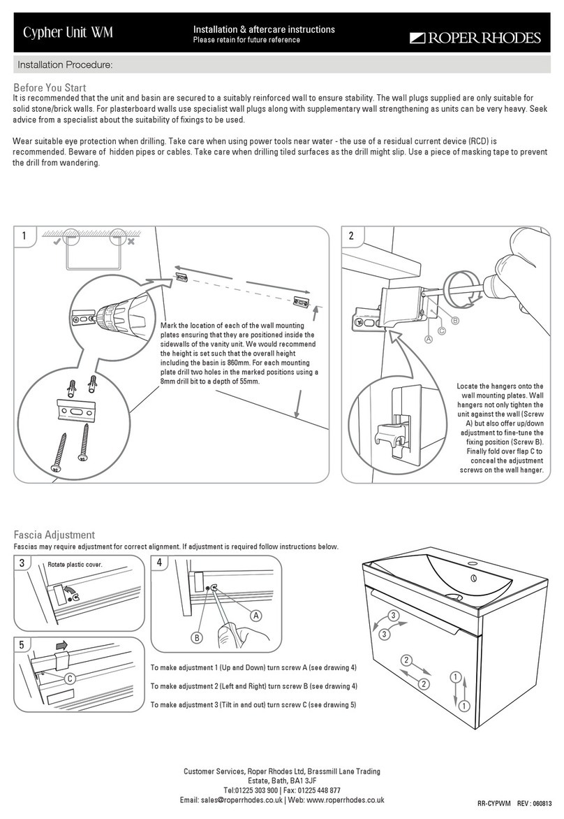 Roper Rhodes Cypher Unit WM Installation & Aftercare Instructions