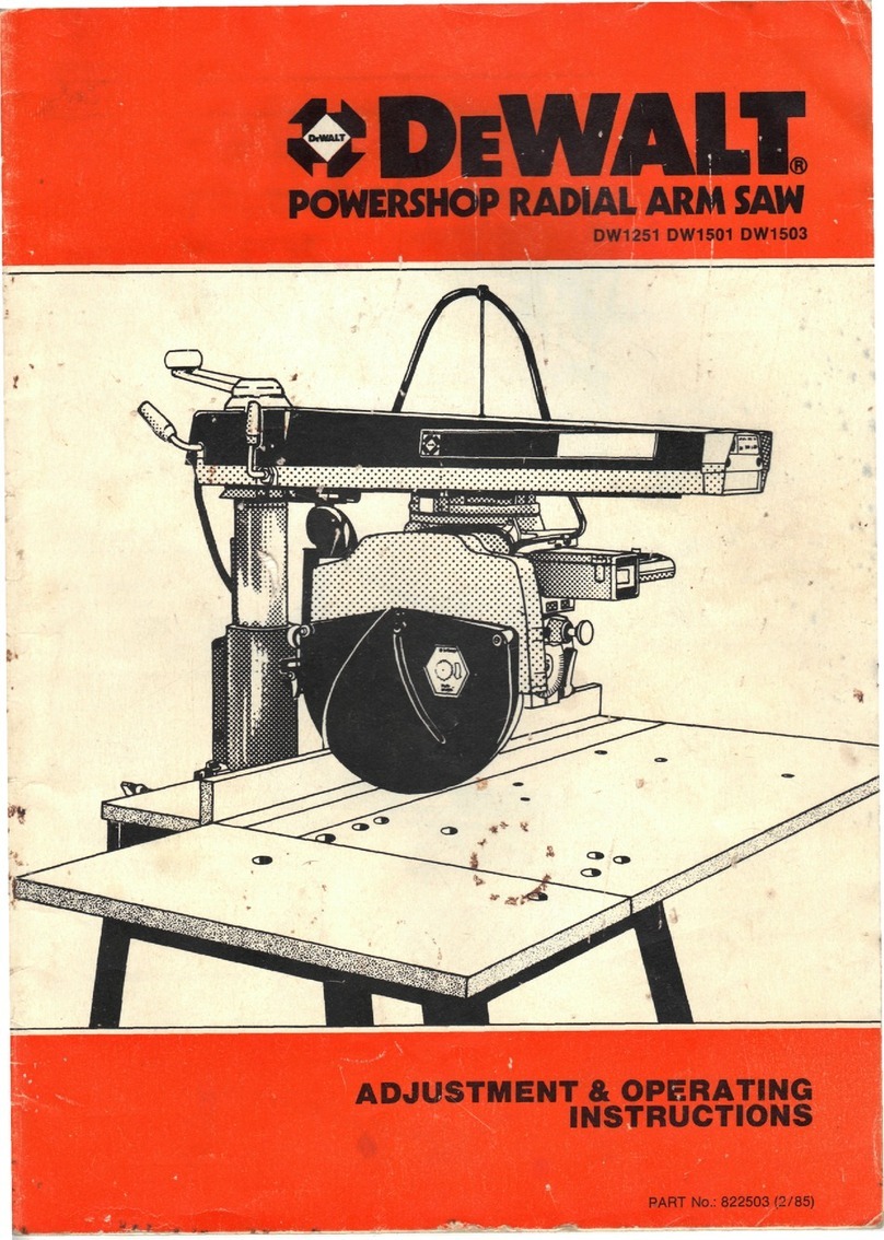 DeWalt DW1251 Adjustment and Operating Instructions