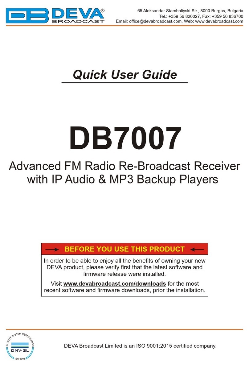 DEVA Broadcast DB7007 Instruction manual