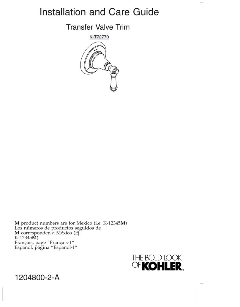 Kohler K-T72770 Assembly instructions