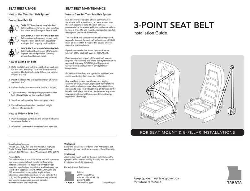 TAKATA 3-POINT SEAT BELT installation guide TAKATA 3-POINT SEAT BELT installation guide