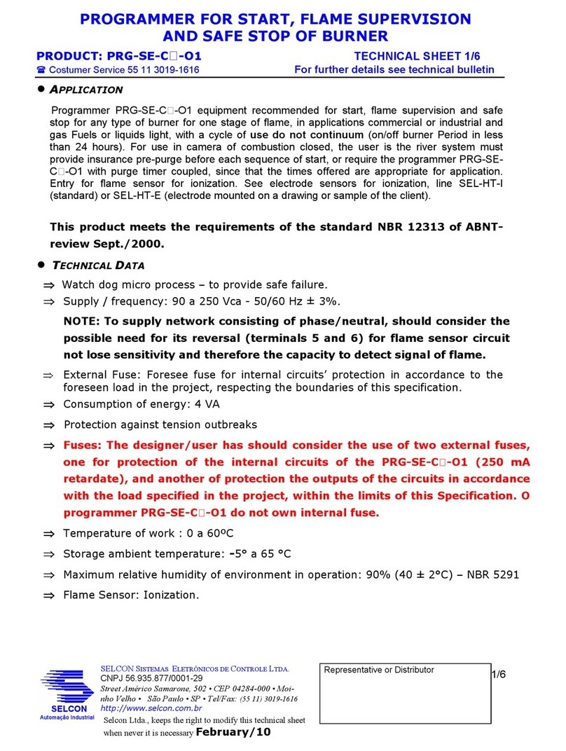 Selcon PRG-SE-C O1 Series Instruction Manual