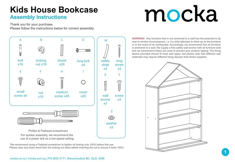 Mocka Kids House Bookcase User manual Mocka Kids House Bookcase User manual