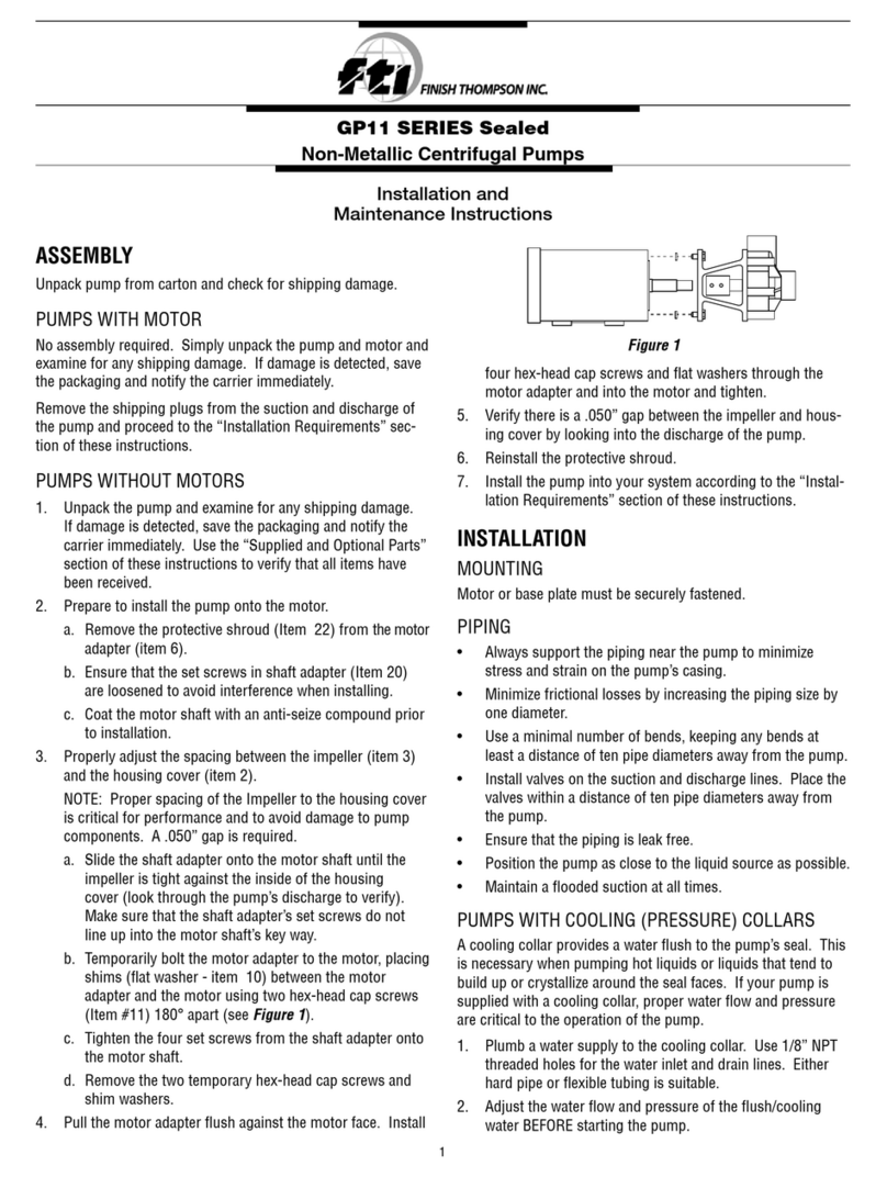 Finish Thompson GP11 Series User manual