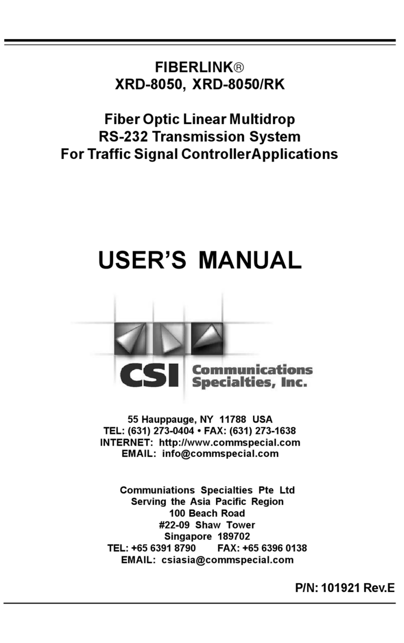 Communications Specialties FIBERLINK XRD-8050 user manual