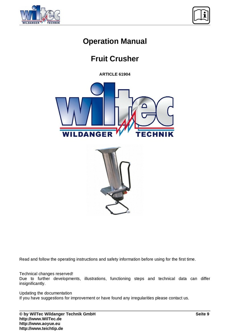 WilTec Fruit Crusher Operation manual