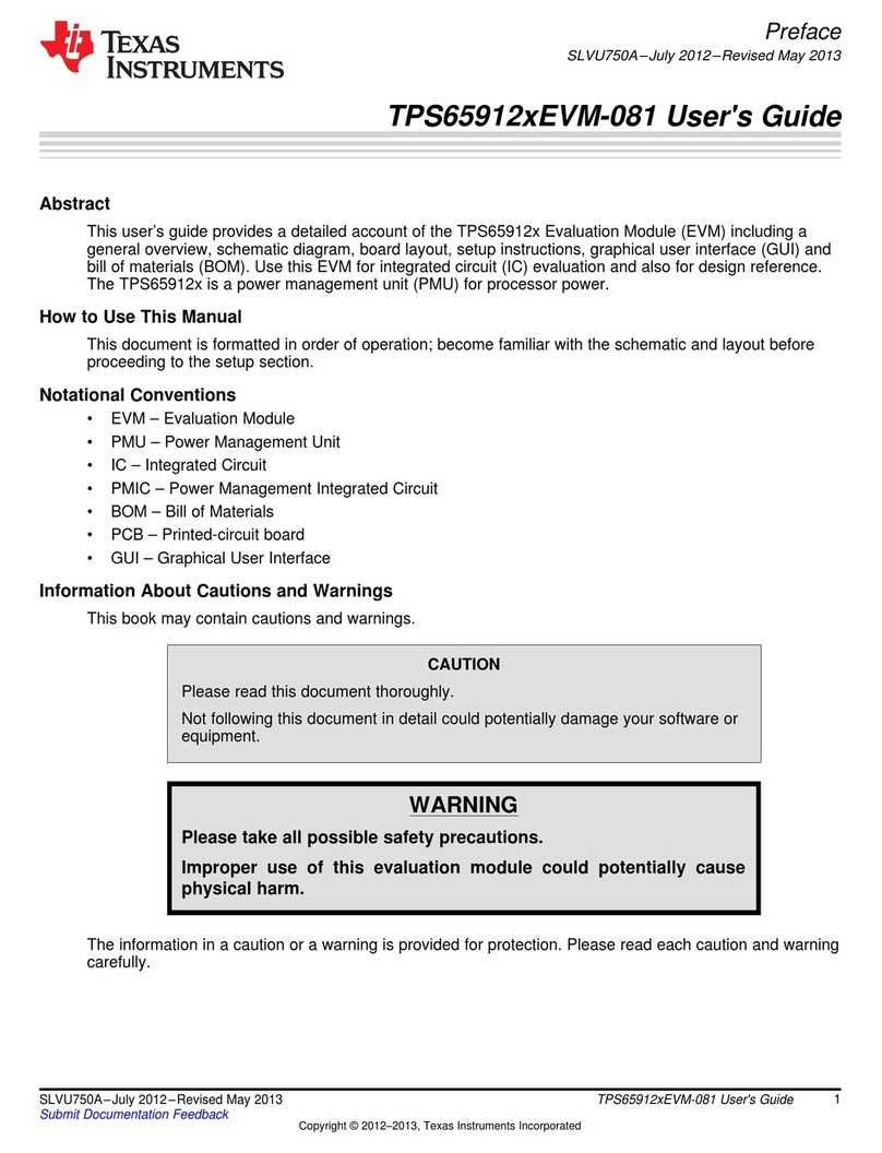 Texas Instruments TPS65912xEVM-081 Operating instructions Texas Instruments TPS65912xEVM-081 Operating instructions