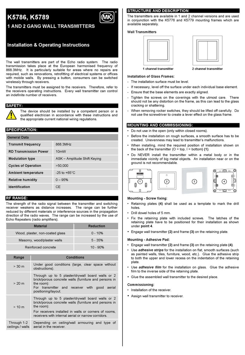 MK K5786 Installation & operating instructions