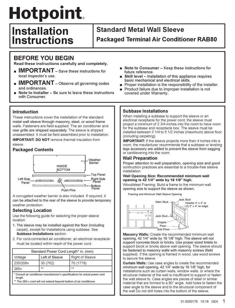 Hotpoint RAB80 installation instructions