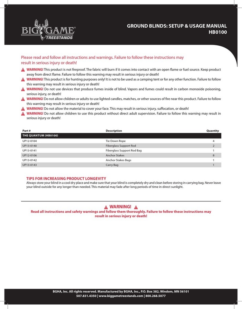 Big Game Treestands HB0100 SETUP & USAGE MANUAL