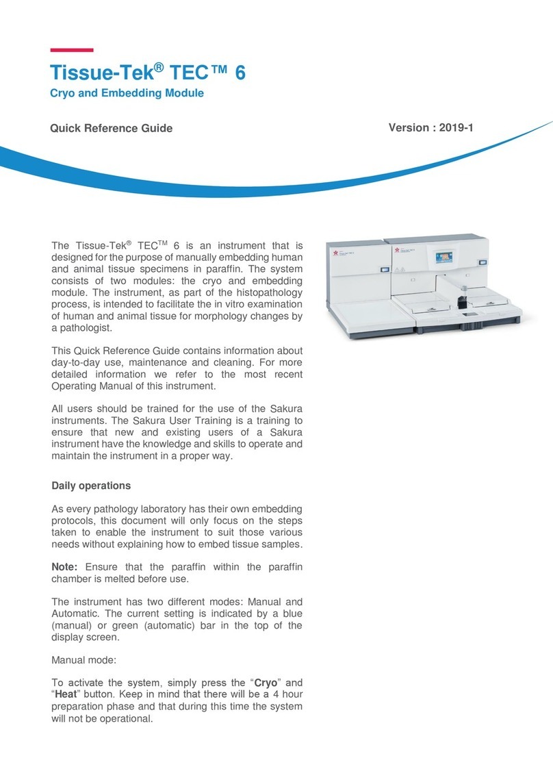 Sakura Tissue-Tek TEC 6 Quick reference guide