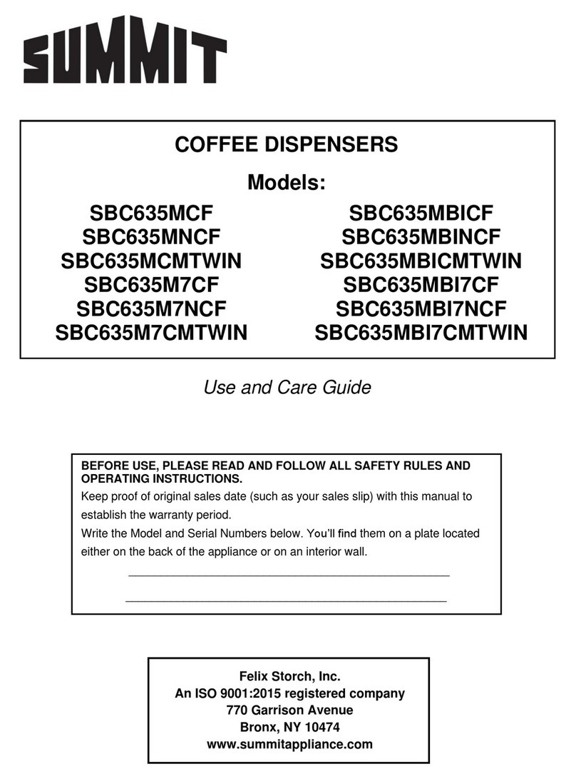 Summit SBC635MCF Use and care guide