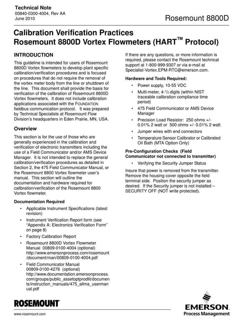Emerson Rosemount 8800D Series Specification sheet Emerson Rosemount 8800D Series Specification sheet