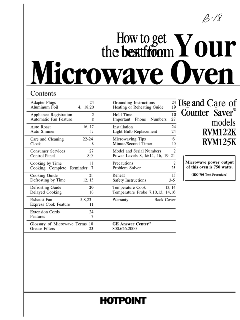 Hotpoint Counter Saver RVM12 Series Installation instructions Hotpoint Counter Saver RVM12 Series Installation instructions