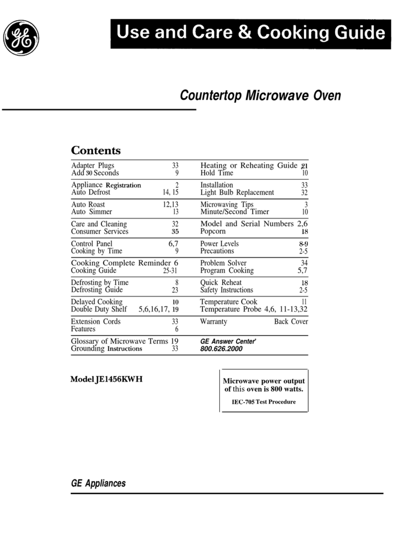 GE JE1456KWH Use and care manual