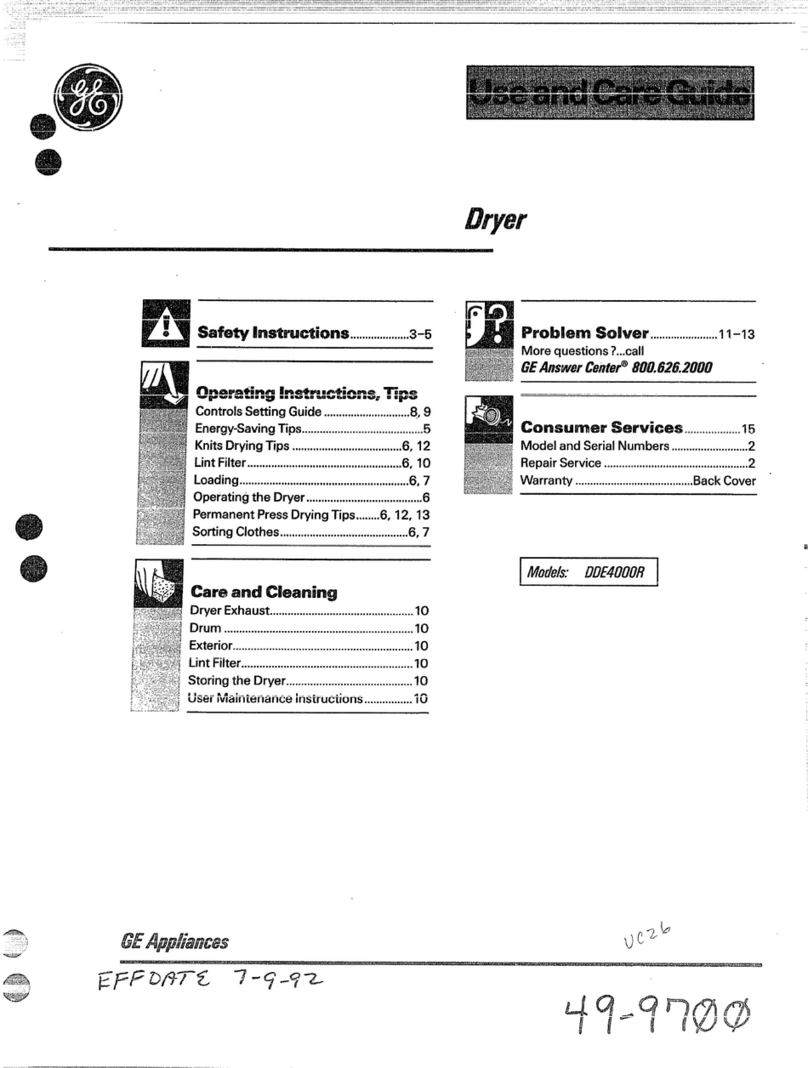 GE DDE4000R User manual