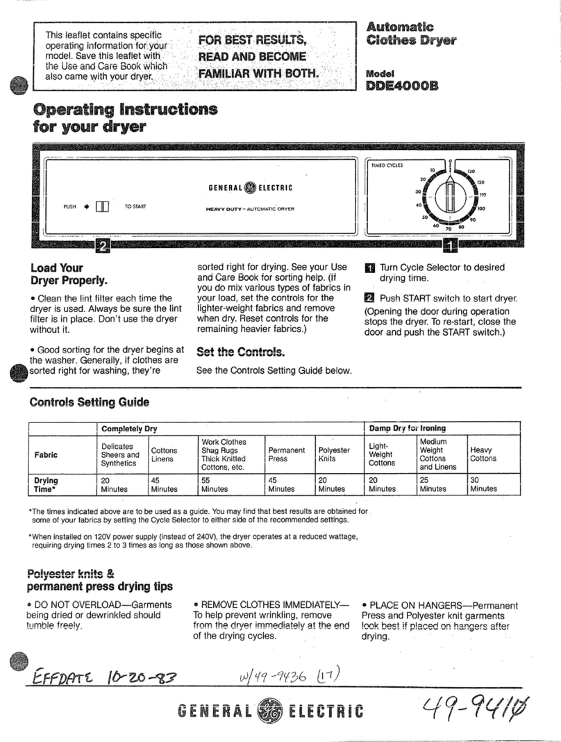 GE DDE4000B User manual