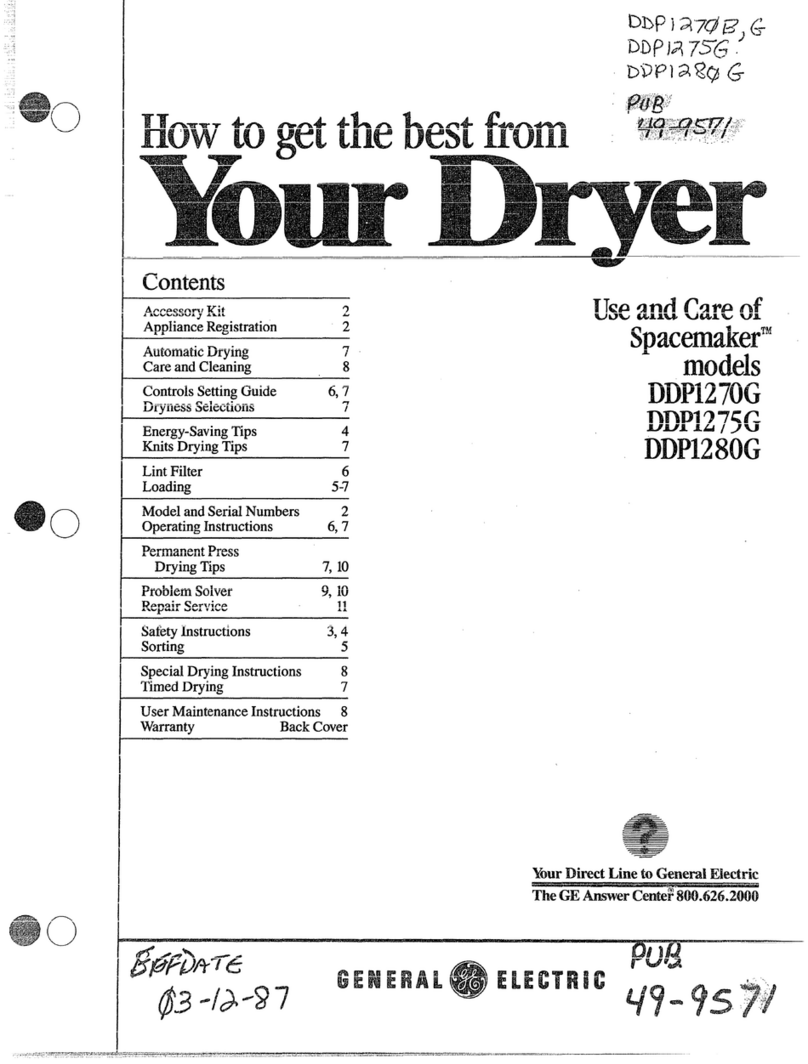 GE Spacemaker DDP1270G Installation instructions