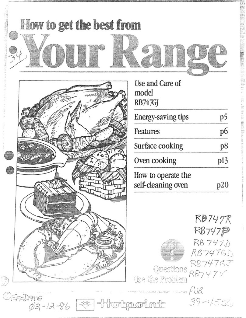 Hotpoint RB747GJ Installation instructions Hotpoint RB747GJ Installation instructions
