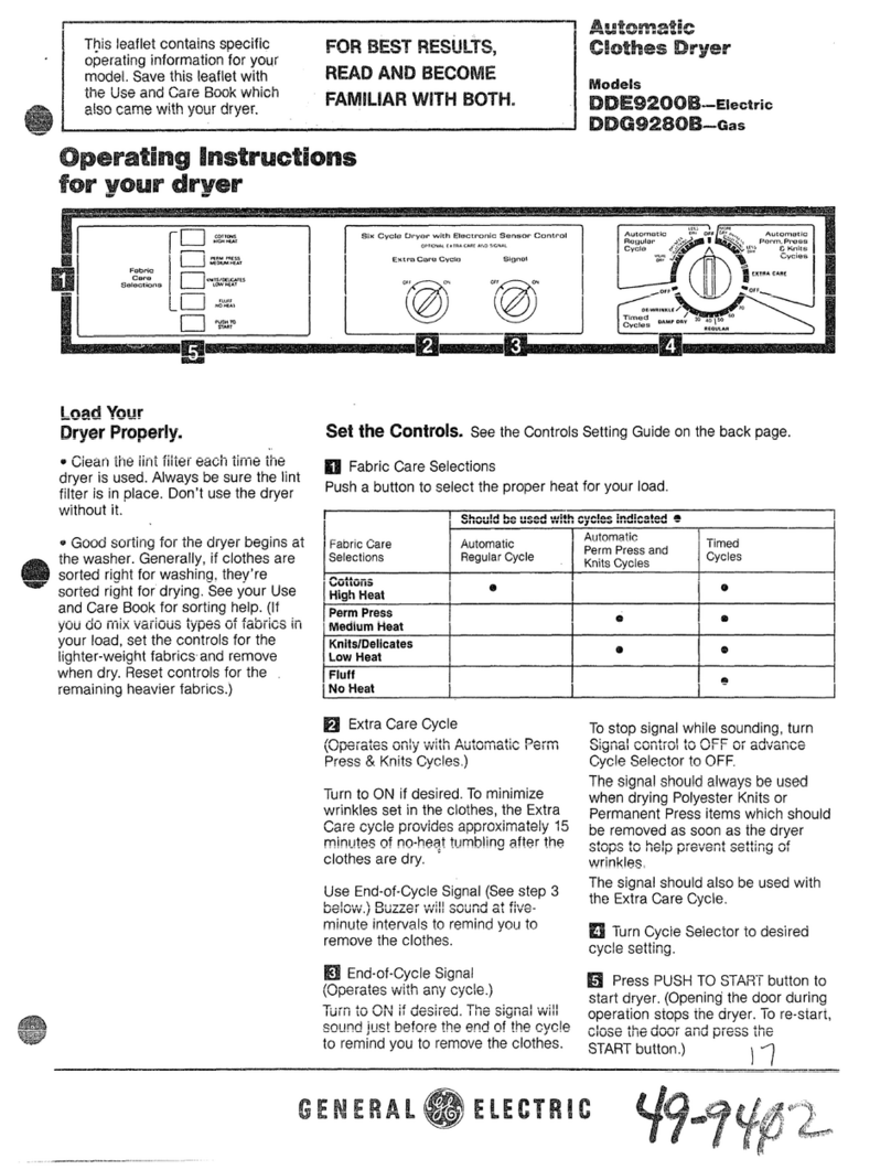 GE DDE9200B User manual