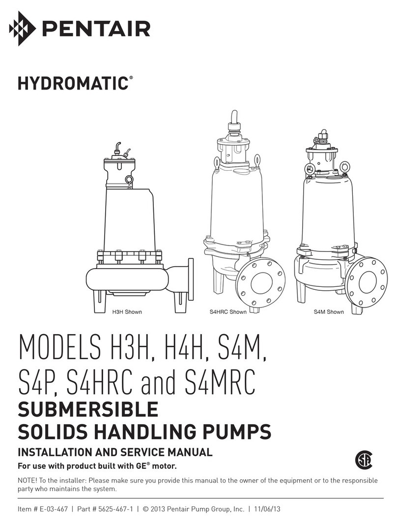 Pentair HYDROMATIC H3H Installation and service manual