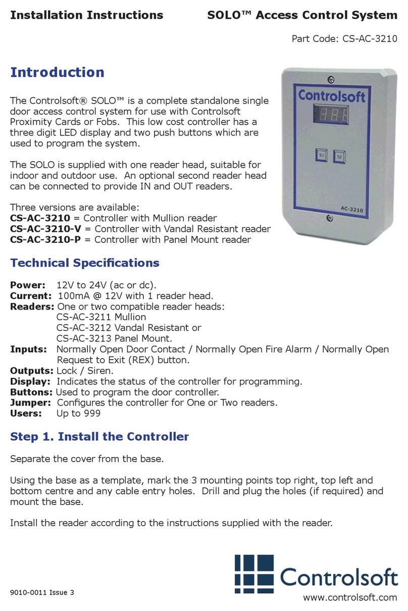 Controlsoft SOLO CS-AC-3210 installation instructions
