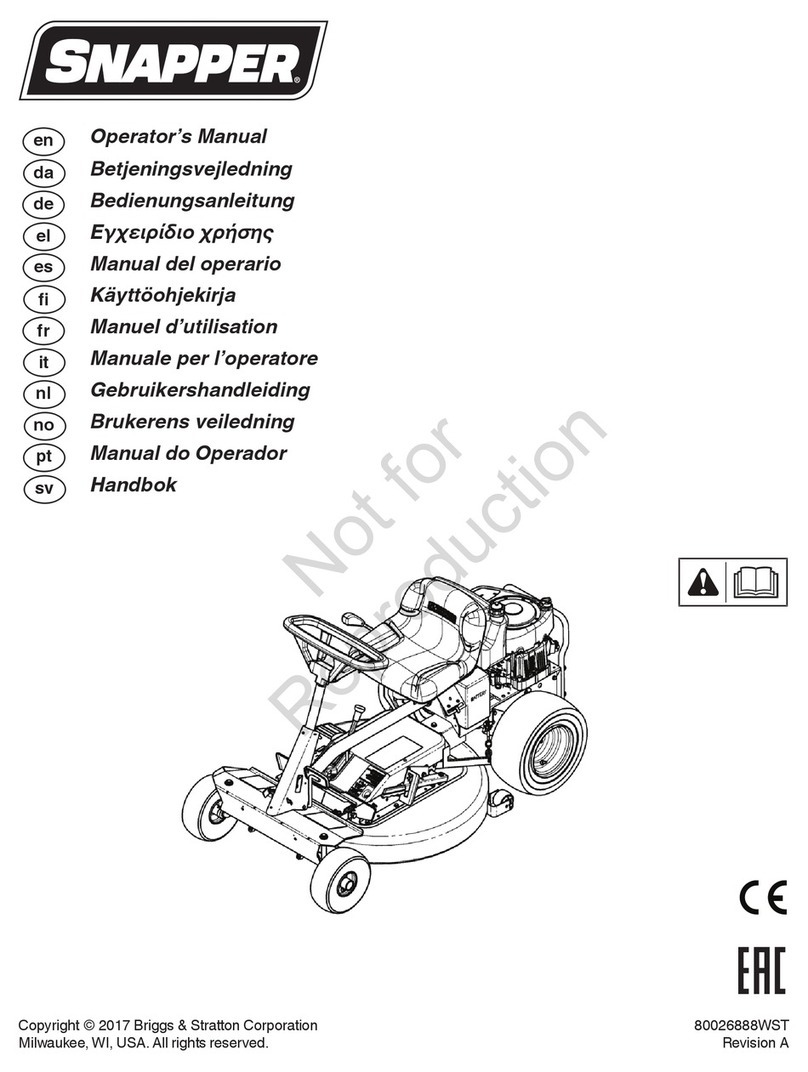 Briggs & Stratton Snapper 2691382-00 Operator's manual Briggs & Stratton Snapper 2691382-00 Operator's manual
