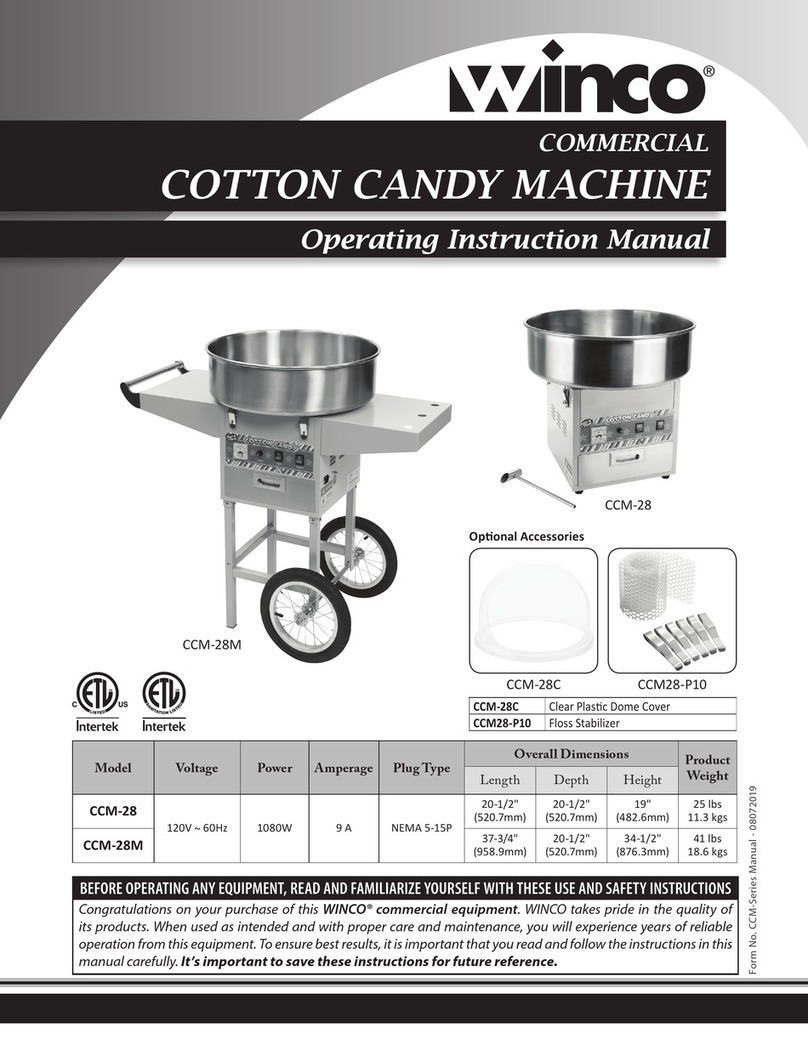 Winco CCM-28 Operating instructions manual