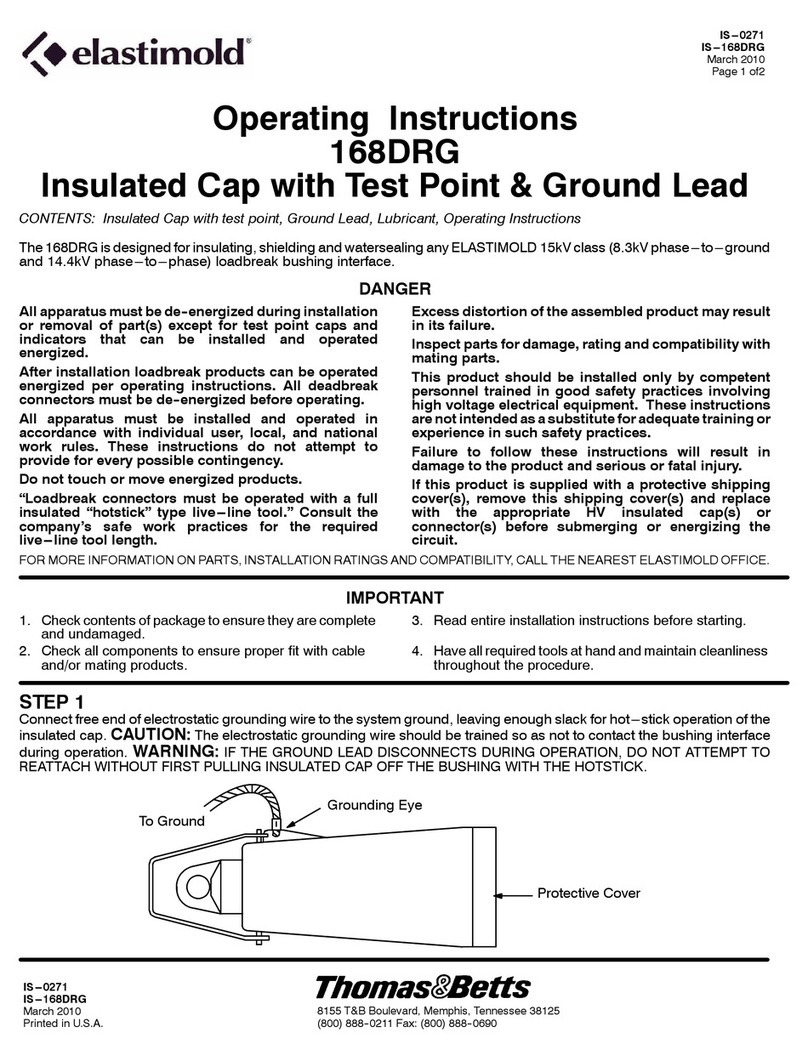 Thomas&Betts Elastimold 168DRG operating instructions