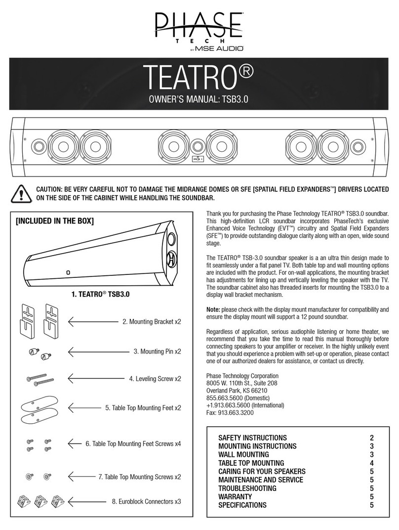 MSE Audio Phase Tech Teatro TSB 3.0 owner's manual